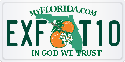 FL license plate EXFT10