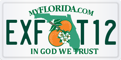 FL license plate EXFT12