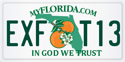 FL license plate EXFT13