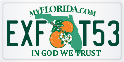 FL license plate EXFT53