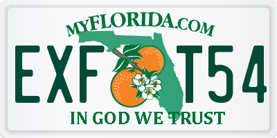 FL license plate EXFT54