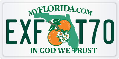 FL license plate EXFT70