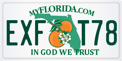 FL license plate EXFT78