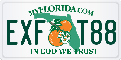 FL license plate EXFT88