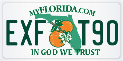 FL license plate EXFT90