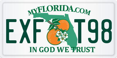 FL license plate EXFT98