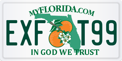 FL license plate EXFT99