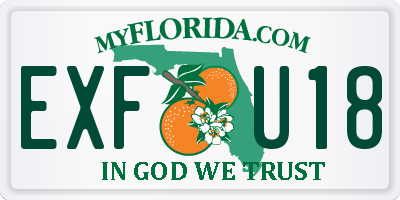 FL license plate EXFU18
