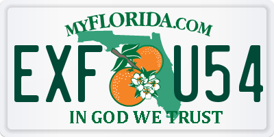 FL license plate EXFU54