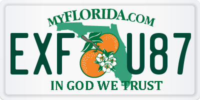 FL license plate EXFU87