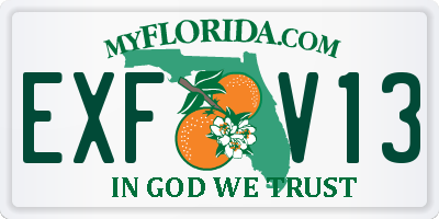 FL license plate EXFV13