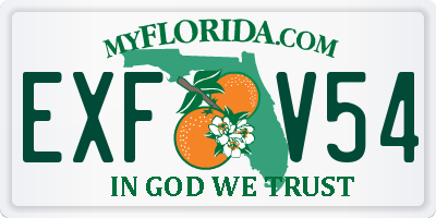 FL license plate EXFV54