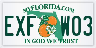 FL license plate EXFW03