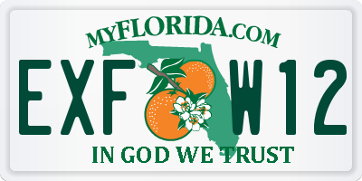 FL license plate EXFW12
