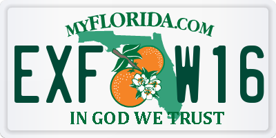 FL license plate EXFW16