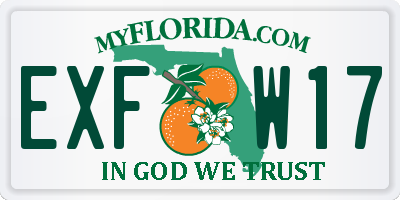 FL license plate EXFW17