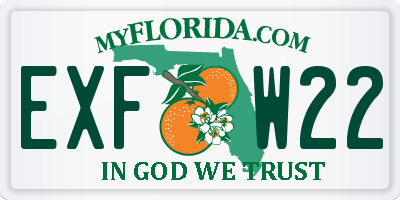 FL license plate EXFW22