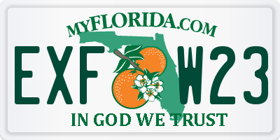 FL license plate EXFW23