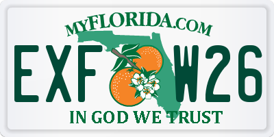 FL license plate EXFW26