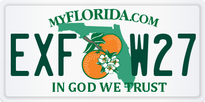 FL license plate EXFW27