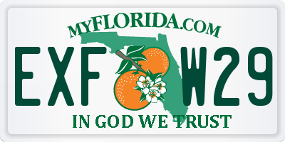 FL license plate EXFW29