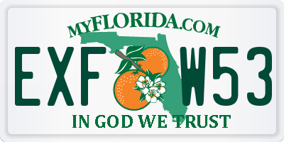 FL license plate EXFW53