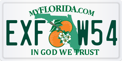 FL license plate EXFW54
