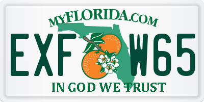 FL license plate EXFW65