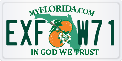 FL license plate EXFW71