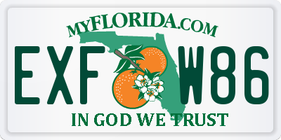 FL license plate EXFW86