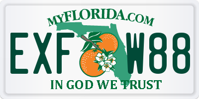 FL license plate EXFW88