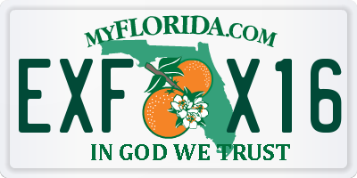 FL license plate EXFX16