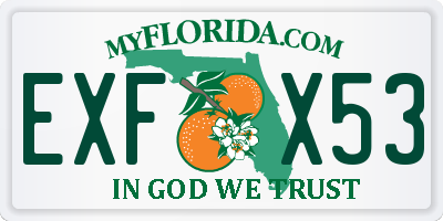FL license plate EXFX53