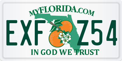 FL license plate EXFZ54