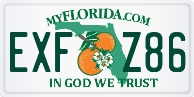 FL license plate EXFZ86