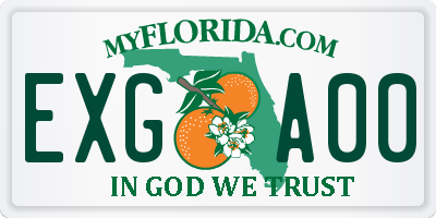 FL license plate EXGA00
