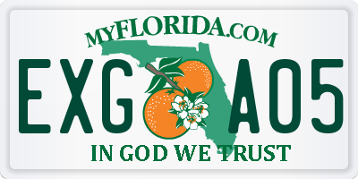 FL license plate EXGA05