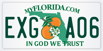 FL license plate EXGA06