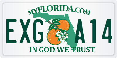 FL license plate EXGA14