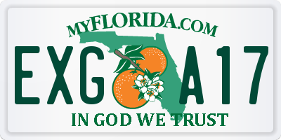 FL license plate EXGA17