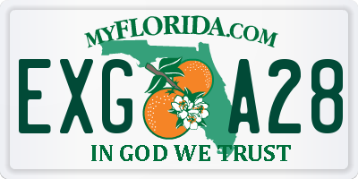FL license plate EXGA28