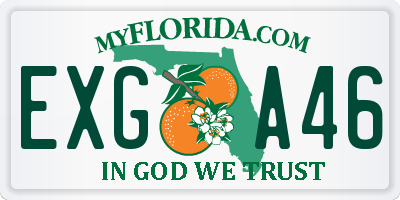 FL license plate EXGA46
