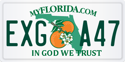 FL license plate EXGA47