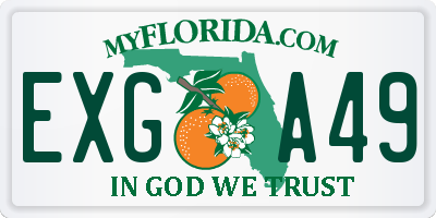 FL license plate EXGA49