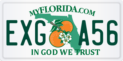 FL license plate EXGA56