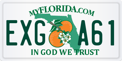 FL license plate EXGA61