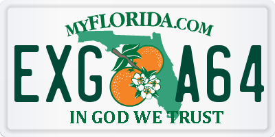 FL license plate EXGA64