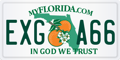 FL license plate EXGA66