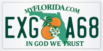 FL license plate EXGA68