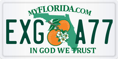 FL license plate EXGA77
